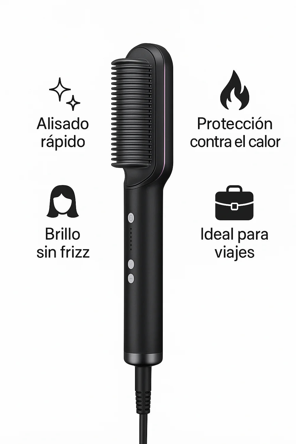 “Cepillo Alisador: Pelo Liso y Suave en Minutos”
